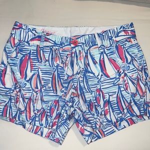 lilly pulitzer red right return sailboat print callahan shorts